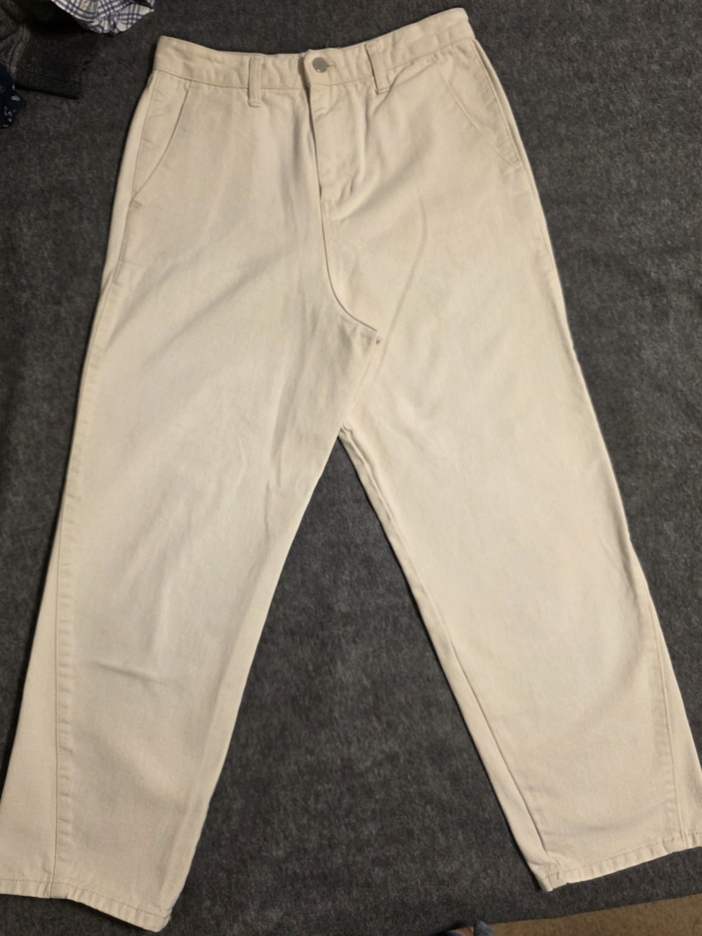 Men's Cream Casual Chinos - Relaxed Fit